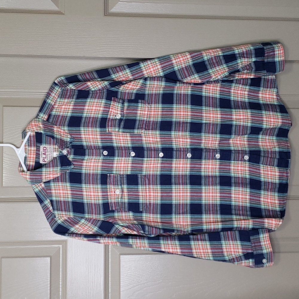 Old navy plaid button down long sleeve flannel shirt size Medium